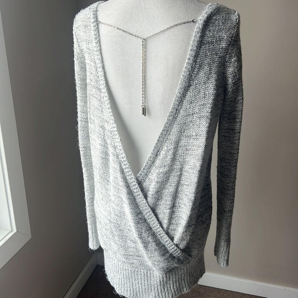 Dynamite Open Back Knit Sweater